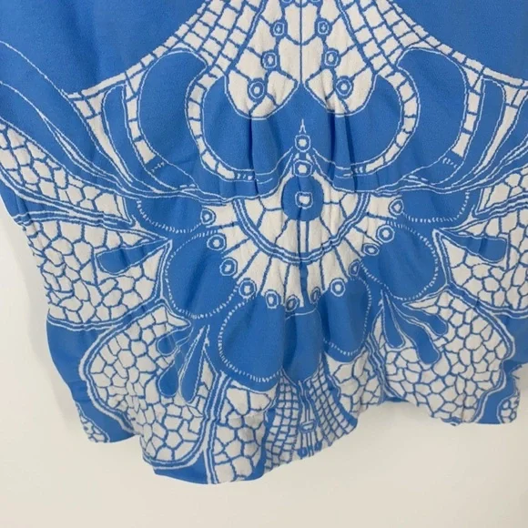 Athleta Women's Blue & White Print Seamless Long Sleeve Athletic Shirt Small - Picture 6 of 8